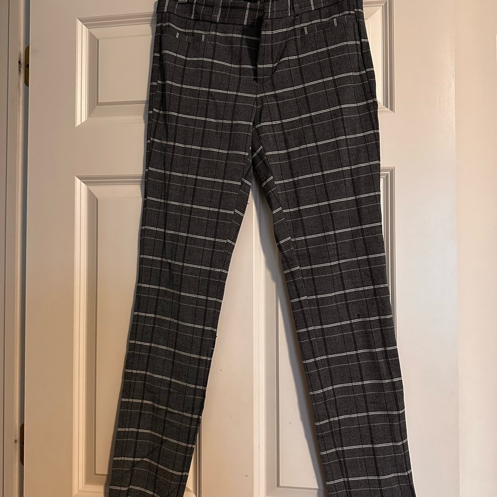 Banana Republic Women's Gray Plaid Skinny Pants 2L